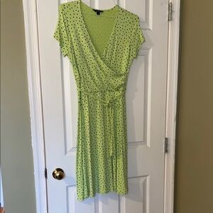 Green Polka Dot Wrap Dress